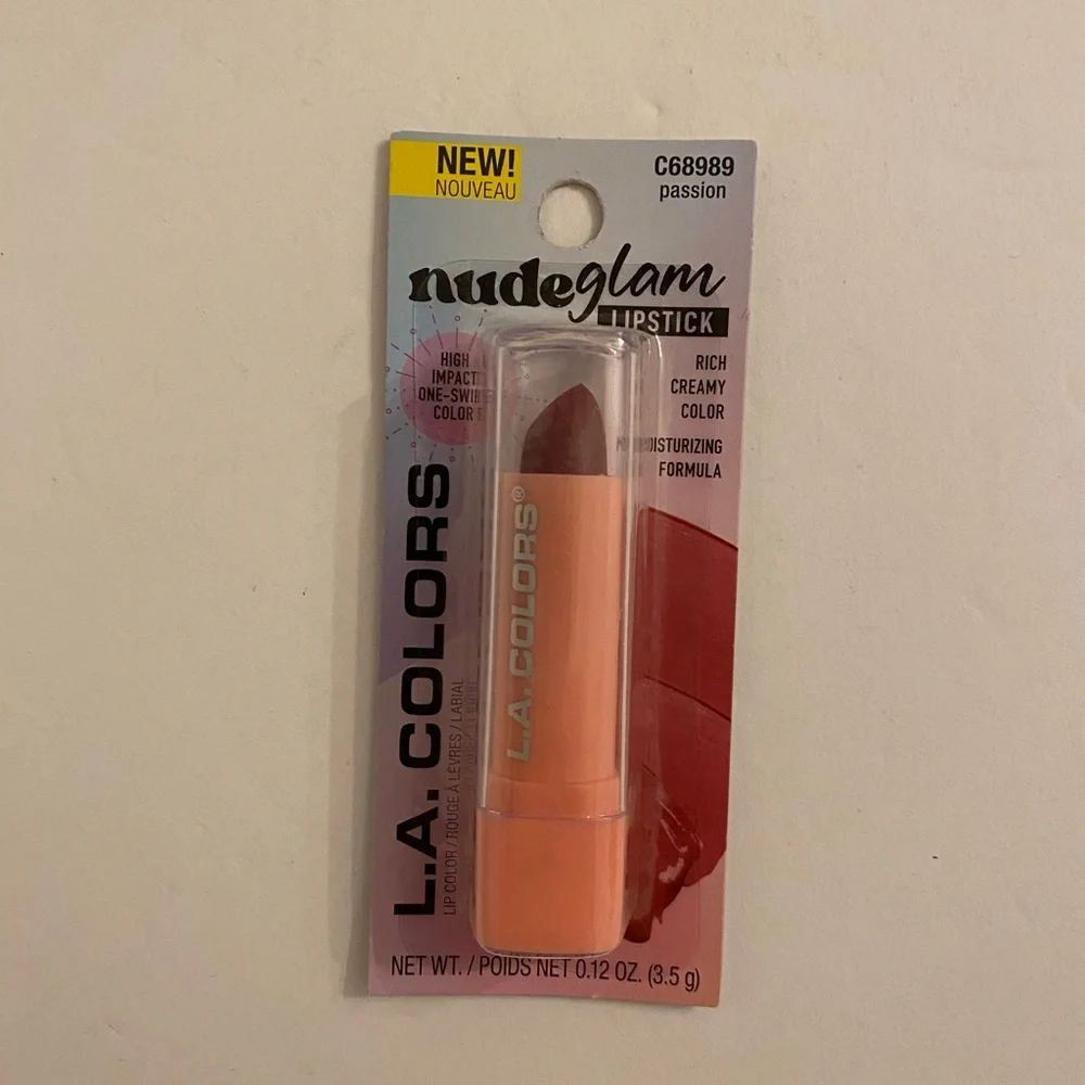 LA Colors Rare Nude Glam Lipstick High Impact Color Passion C68989 New Sealed